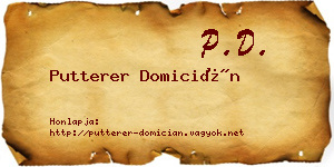 Putterer Domicián névjegykártya